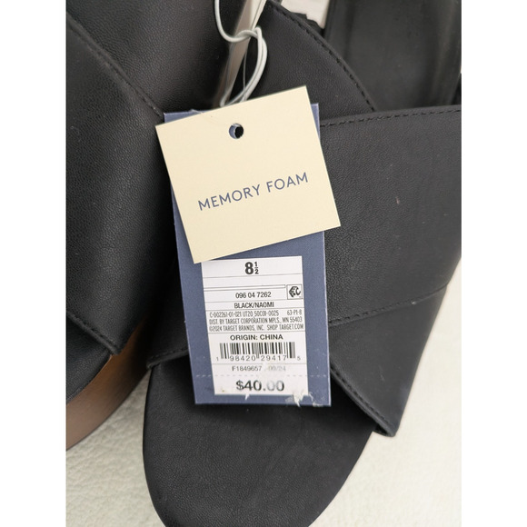 Womens Naomi Platform Wedge Heels Black 8.5 OPen Toe Sandals - Picture 10 of 10